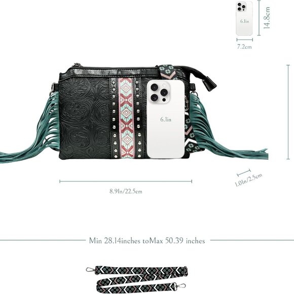 Versatile Black PU Leather Crossbody Handbag - Perfect for Day & Night Events - Picture 2 of 7